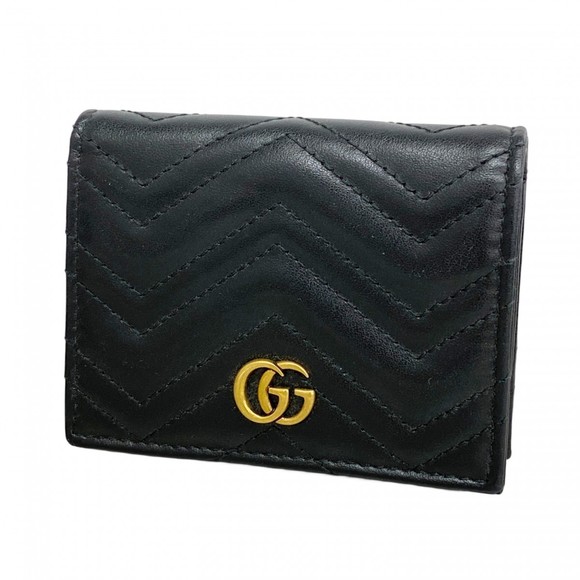 Gucci GG Marmont Wallet 466492 Leather Black Women's - Picture 1 of 8